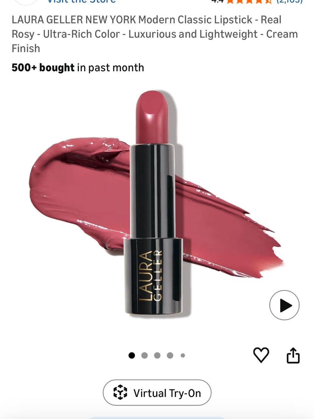 Laura Geller Cream Lipstick — Rosy Mauve Pink